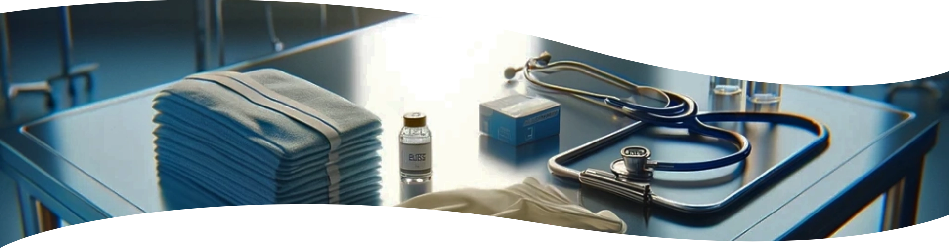 Disinfected table in a hospital